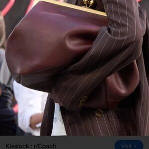 Coach Dark Brown Kisslock Handbag